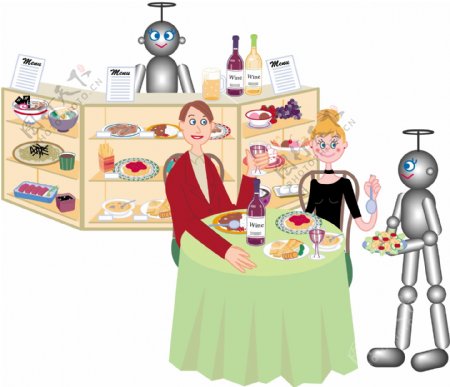 机器人餐厅图片