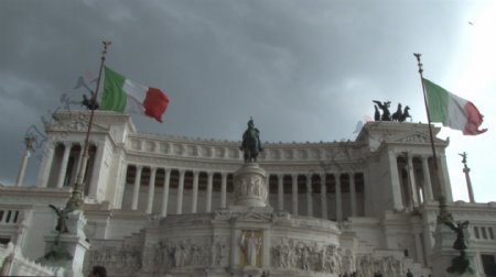 国会大厦和意大利国旗的4股票的录像视频免费下载