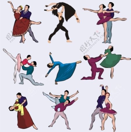 9款优美的矢量舞蹈运动图片