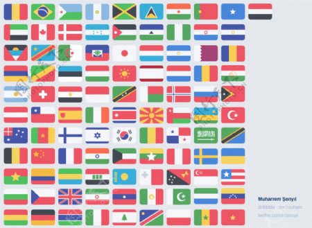 世界各国国旗图标psd分层素材