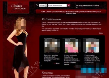 大红色时尚女性网页模板下载