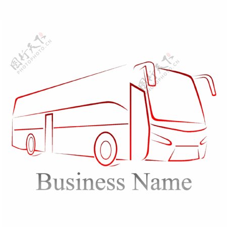 简洁线条巴士业务标志矢量素材
