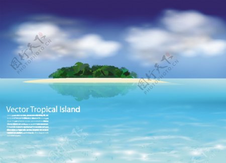 热带岛屿向量的海洋景观