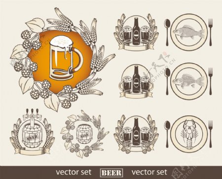 啤酒徽章标签图片