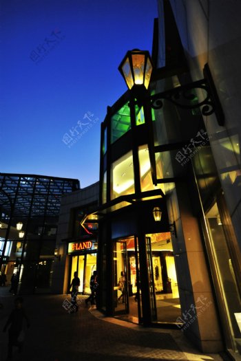 欧式建筑夜景灯光图片