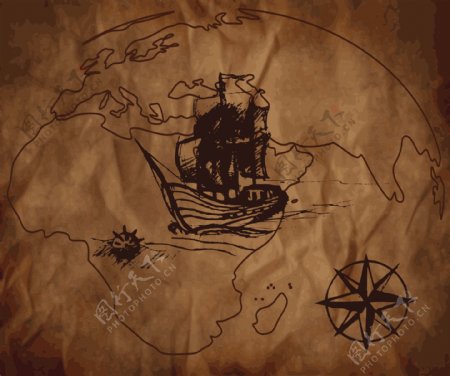 老地图和指南针