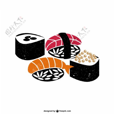 美味日本寿司矢量素材.