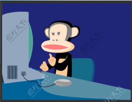 位图动物猴子电脑鼠标免费素材