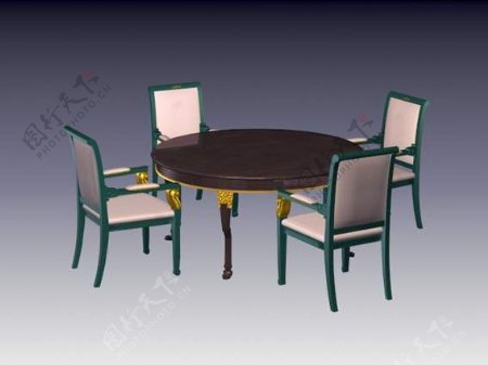 欧式桌椅3d模型家具模型8