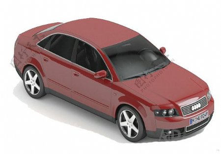 深红色汽车3d模型