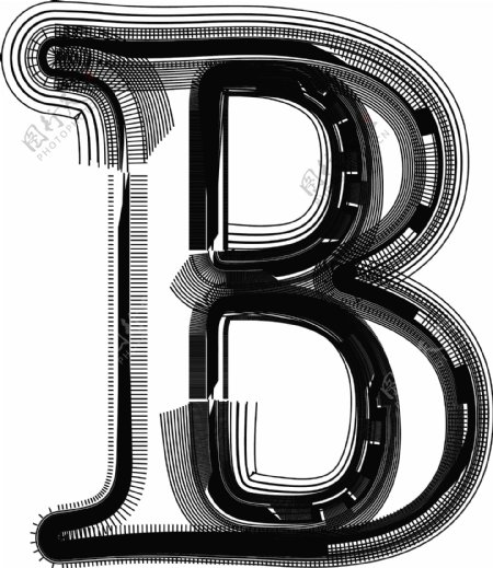 字体说明字母B