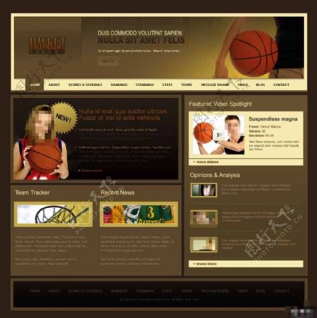 篮球比赛信息网页模板