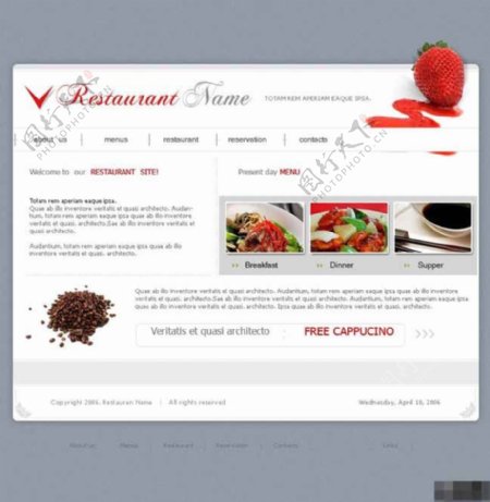简洁餐厅信息网页模板