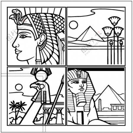 埃及狮身人面像矢量图