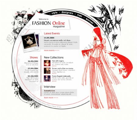 欧美服装艺术网页模板图片