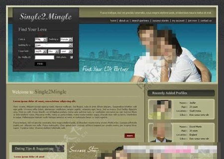 个性婚恋交友类型网页CSS模板