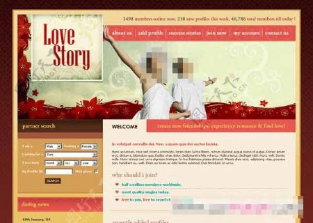 温馨婚恋交友类型网页CSS模板
