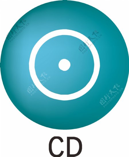 深蓝色CD图标素材