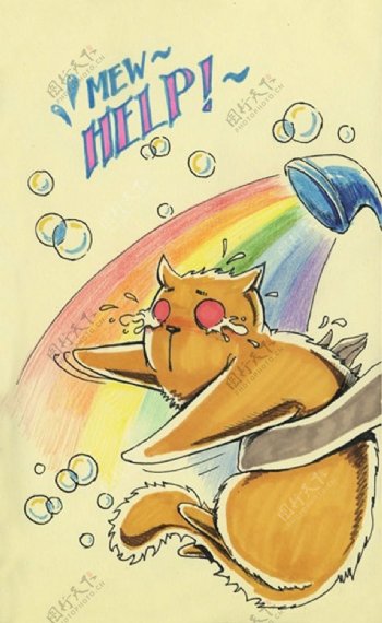 位图插画动物彩虹猫免费素材