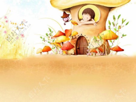 位图人物卡通人物少女蘑菇免费素材