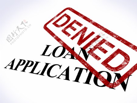 贷款申请拒绝邮票显示信贷拒绝
