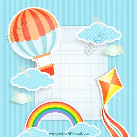 气球可爱卡通风筝云朵