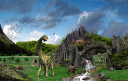 恐龙乐园风景PS合成