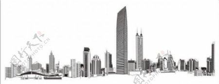 深圳城市建筑剪影图片
