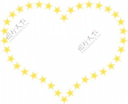 黄色的星星剪贴画心型的边境