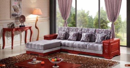 实木中式沙发