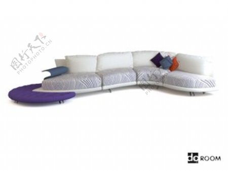 舒适的现代白组合沙发