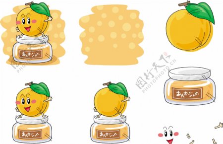 手绘杏子表情图片