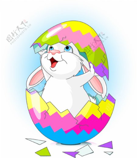 鸡蛋02矢量素材卡通兔