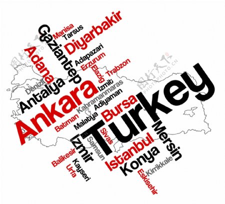 土耳其国家版图矢量素材