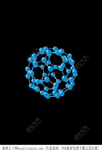 蓝色水分子结构图矢量图AI