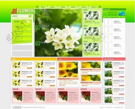 韩国鲜花网页素材模板