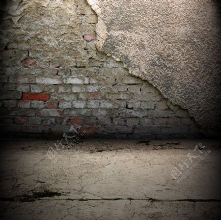 破旧砖墙背景图片