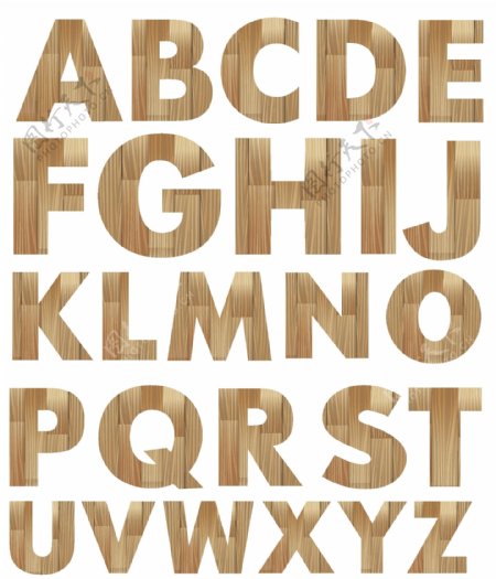 木板木纹字母图片