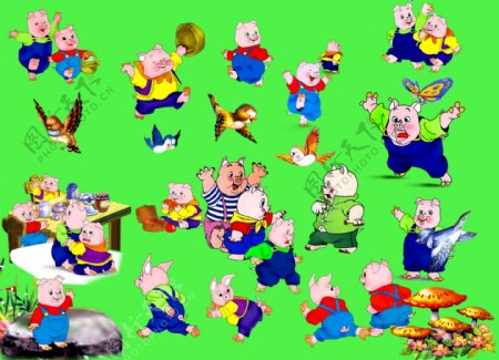 迪尼斯卡通动物卡通小猪素材