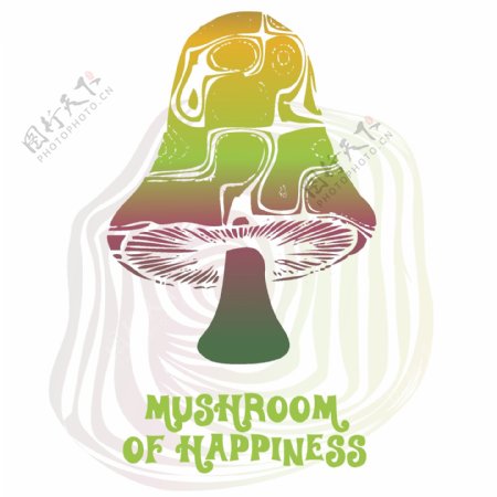 印花矢量图女童T恤图案卡通元素蘑菇免费素材
