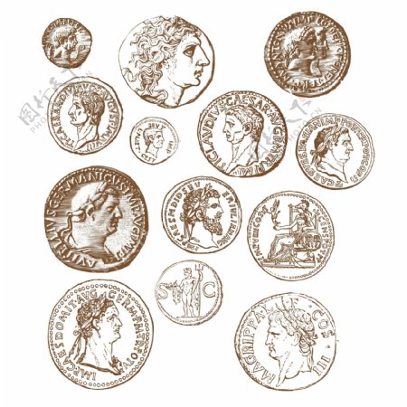 欧洲古代硬币图片