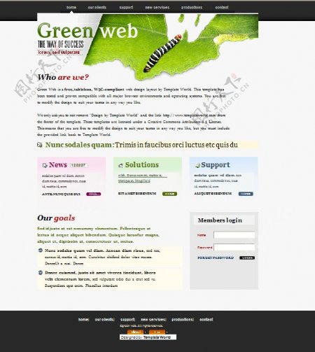 国外绿色保护网站模版