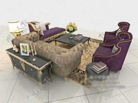 欧盟人沙发3D模型