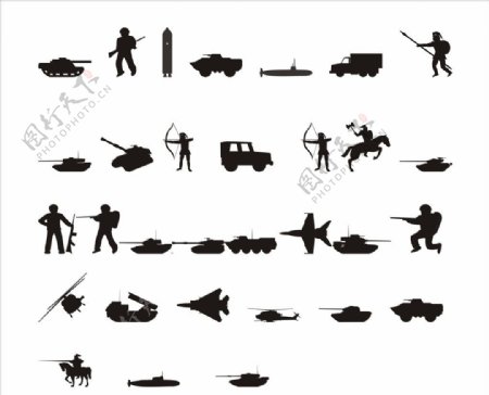 军事演习矢量模型图片
