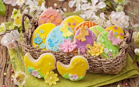 复活节彩色甜点图片