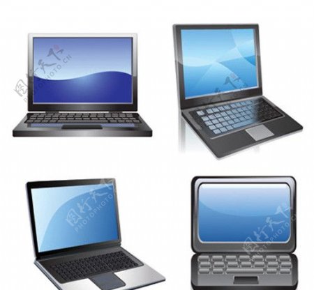 笔记本电脑与液晶显示器矢量素材图片