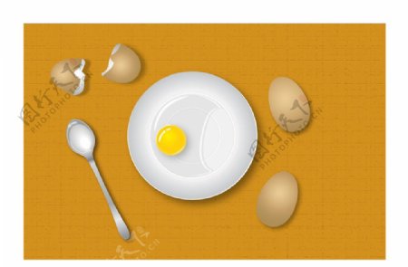 设计底图鸡蛋背景边框素材矢量餐具图片