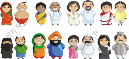 卡通印度人物图标图片