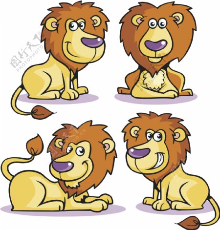 可爱卡通狮子形象图片