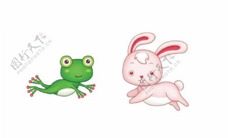 青蛙兔子图片